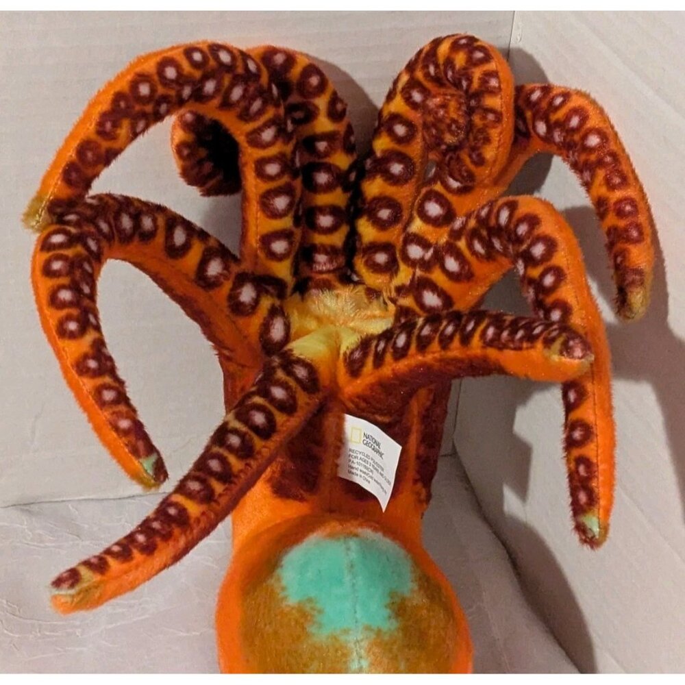 National Geographic Octopus Plush Realistic Orange Stuffed Animal Ocean Sea 11" - Picture 3 of 16
